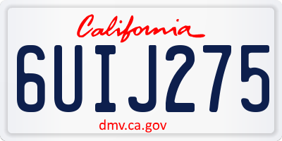CA license plate 6UIJ275