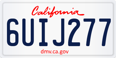 CA license plate 6UIJ277