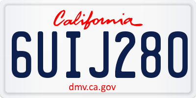 CA license plate 6UIJ280