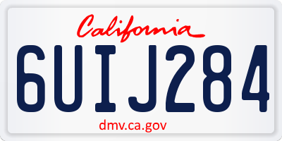 CA license plate 6UIJ284