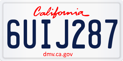 CA license plate 6UIJ287