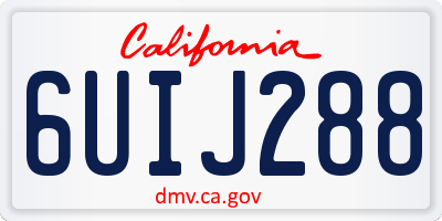 CA license plate 6UIJ288