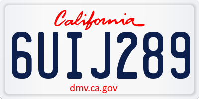 CA license plate 6UIJ289