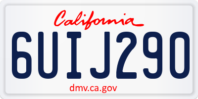 CA license plate 6UIJ290