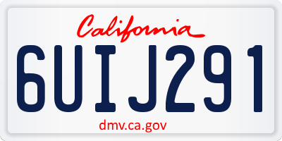 CA license plate 6UIJ291
