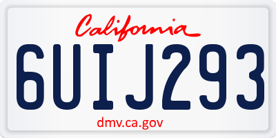 CA license plate 6UIJ293