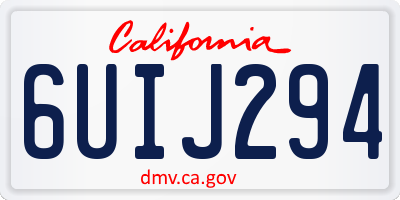 CA license plate 6UIJ294