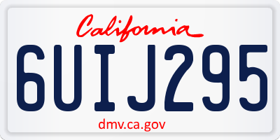 CA license plate 6UIJ295
