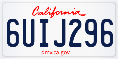 CA license plate 6UIJ296
