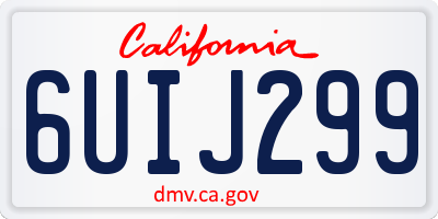 CA license plate 6UIJ299