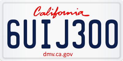 CA license plate 6UIJ300