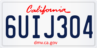 CA license plate 6UIJ304