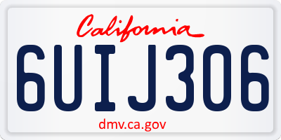 CA license plate 6UIJ306