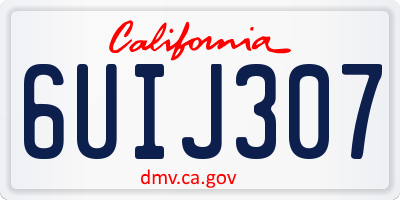 CA license plate 6UIJ307