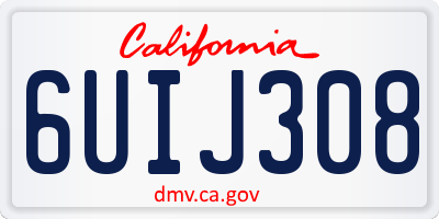 CA license plate 6UIJ308