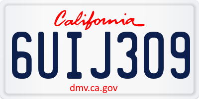CA license plate 6UIJ309