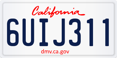 CA license plate 6UIJ311
