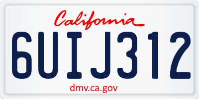 CA license plate 6UIJ312