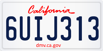 CA license plate 6UIJ313