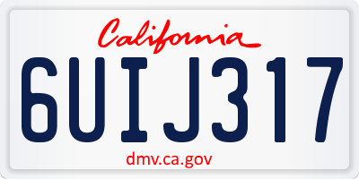 CA license plate 6UIJ317