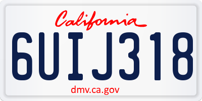 CA license plate 6UIJ318