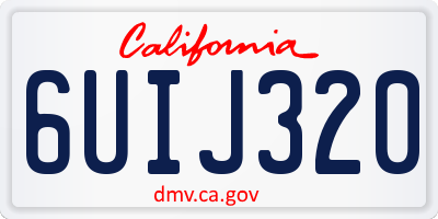 CA license plate 6UIJ320