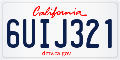 CA license plate 6UIJ321