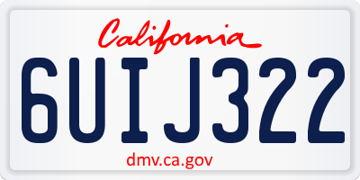 CA license plate 6UIJ322