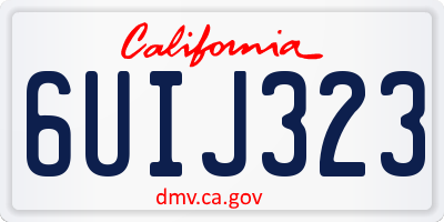 CA license plate 6UIJ323