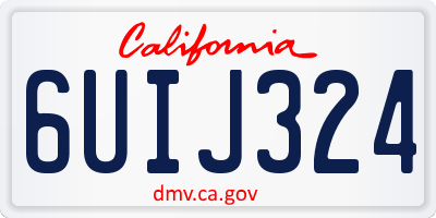 CA license plate 6UIJ324