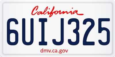 CA license plate 6UIJ325