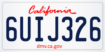 CA license plate 6UIJ326