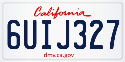 CA license plate 6UIJ327