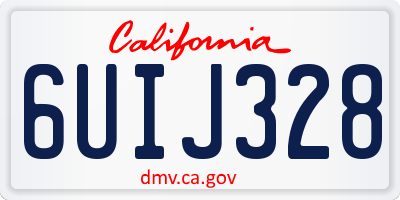 CA license plate 6UIJ328