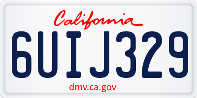 CA license plate 6UIJ329