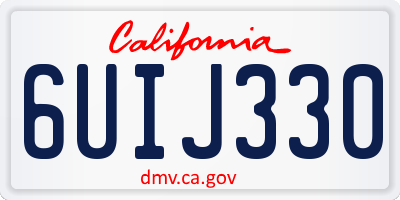 CA license plate 6UIJ330