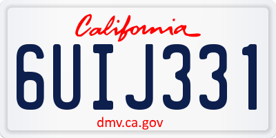 CA license plate 6UIJ331