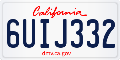 CA license plate 6UIJ332