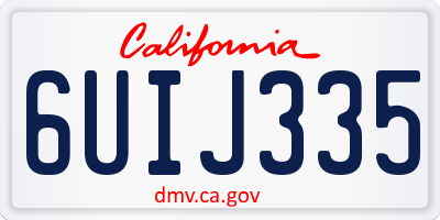 CA license plate 6UIJ335