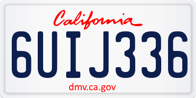CA license plate 6UIJ336