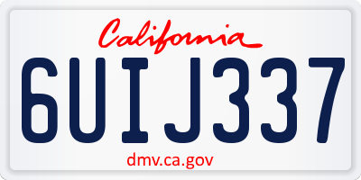 CA license plate 6UIJ337