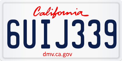 CA license plate 6UIJ339