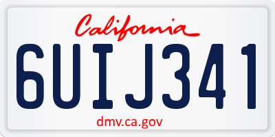 CA license plate 6UIJ341