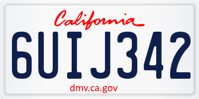 CA license plate 6UIJ342