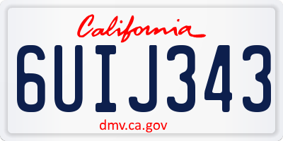 CA license plate 6UIJ343