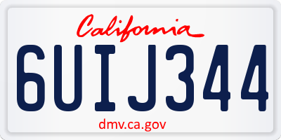CA license plate 6UIJ344