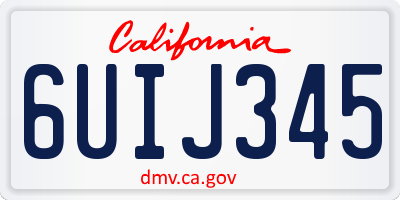 CA license plate 6UIJ345