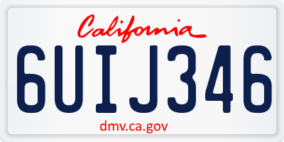 CA license plate 6UIJ346