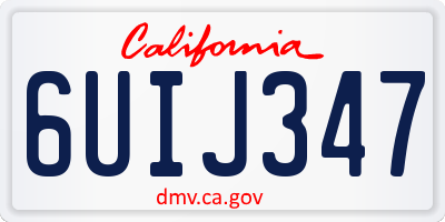 CA license plate 6UIJ347