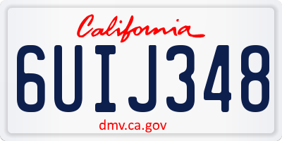 CA license plate 6UIJ348